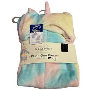 NWT Bobbie Brooks Plush Tie Dye Unicorn One Piece Size 4T‎